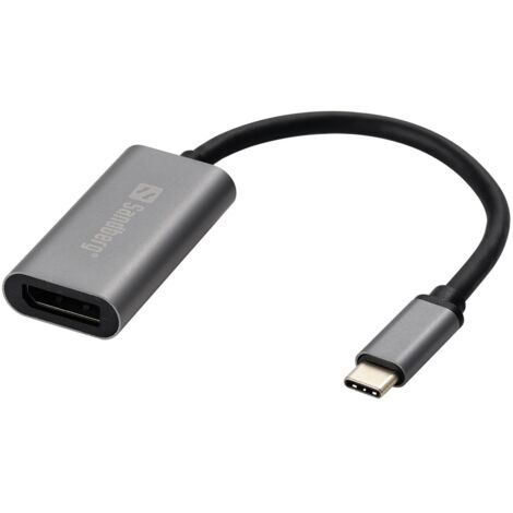 Sandberg 136-19 - Adattatore di collegamento da USB-C a DisplayPort, alluminio