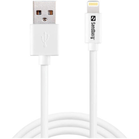 Sandberg 340-75 Cable Linghtning para iPhone iPad iPod MFI, 1 Metros, Alta Resistencia