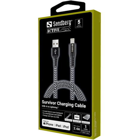 Sandberg 441-01 - 1 m 3 en 1 Adapterkabel mit Lightning, MicroUSB und USB-C