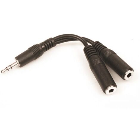 Sandberg 502-16 - Adattatore audio (2 x 3,5 mm - 3,5 mm), nero