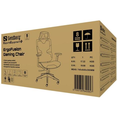 Sandberg ErgoFusion chaise de gaming noir confortable