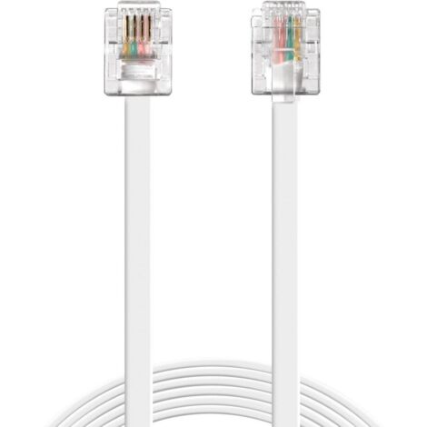 Sandberg RJ11-RJ11 - Câble téléphonique pour ligne fixe, 1.8 m, Couleur Blanc