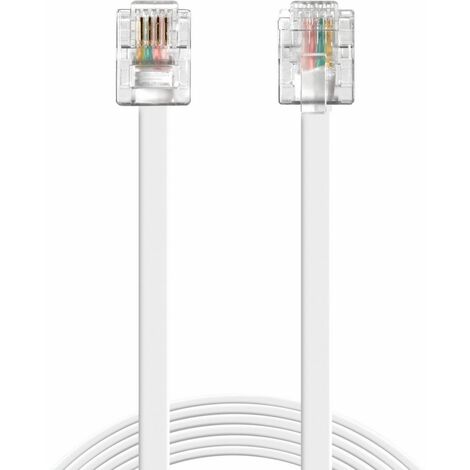 Sandberg RJ11-RJ11 - Câble téléphonique pour lignes terrestres, 5 m, Couleur Blanc