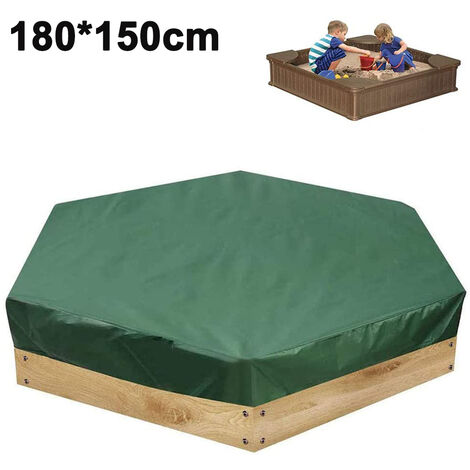 Sandbox Cover with Drawstring Waterproof Sandpit Pool Cover Square Protective Cover for Sandbox Oxford Cloth Sandbox Canopy for Home Garden Outdoor Pool 180*150cm