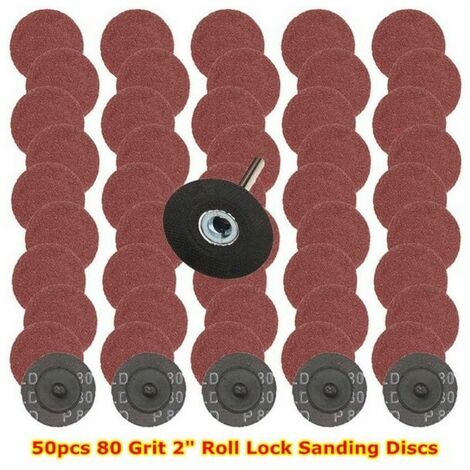 Sander Abrasive Disc, 50 Pieces Sanding Discs, 50mm Sanding Discs, Sandpaper, 80 Grit for Polishing, Rust Removal