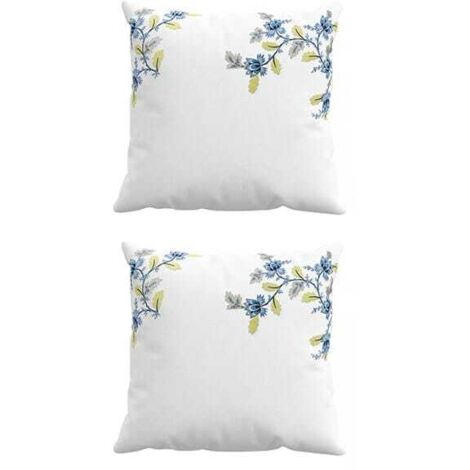 Sanderson Enys Garden Pillow Case Pairs Square Indigo & Ochre
