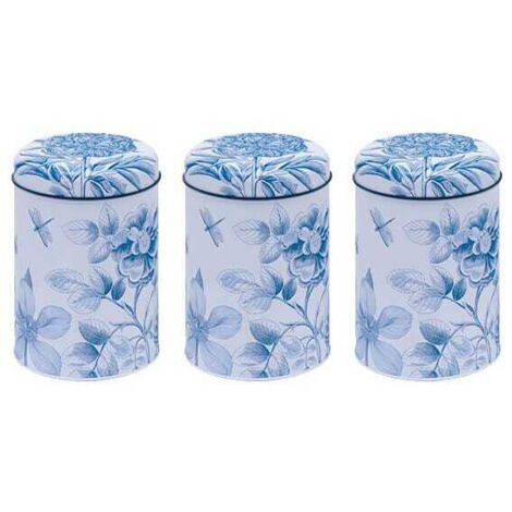 Sanderson Etchings & Roses Set of 3 Round Caddies