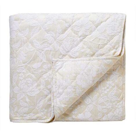 Sanderson Pyramus Linen 265x260cm Quilted Throw