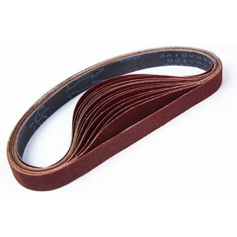 LABLANC Sanding Belt, 25 x 762 mm, Mixed Sanding Belts (3x Grits 80/120/150/240/400) for Belt Sanders (15 pieces)