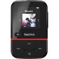 SanDisk Clip Sport Go Lecteur MP3 32 Go rouge clip de fixation, radio FM, enregistrement vocal