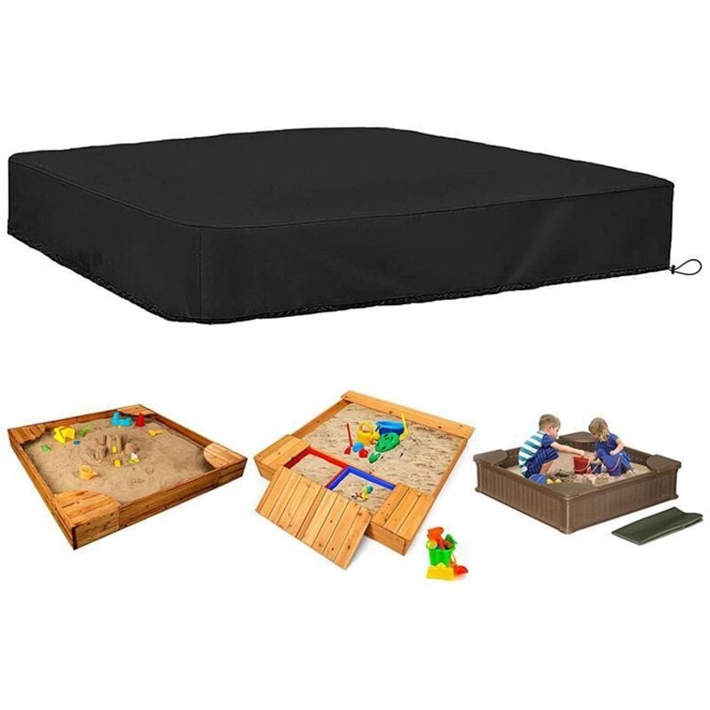Image of Sandkastenabdeckung quadratisch, wasserdicht, mit Kordelzug, für Sandkasten 190T, 150 x 150 x 20 cm