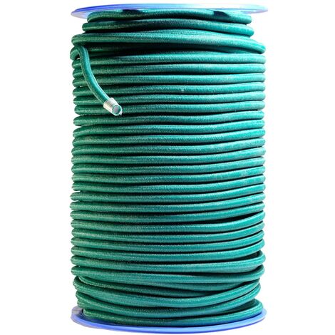 Sandow élastique Diamètre 9 mm 10 mètres Tendeur Couleur Verte Fixation Baches