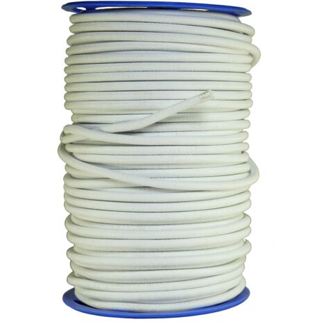 Sandow élastique Diamètre 9 mm 50 mètres Tendeur Couleur Blanc Fixation Baches