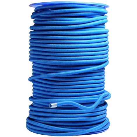 Sandow élastique Diamètre 9 mm 50 mètres Tendeur Couleur Bleue Fixation Baches