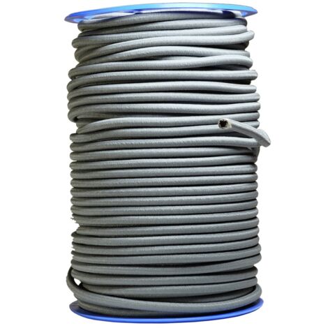 Sandow élastique Diamètre 9 mm 50 mètres Tendeur Couleur Grise Fixation Baches