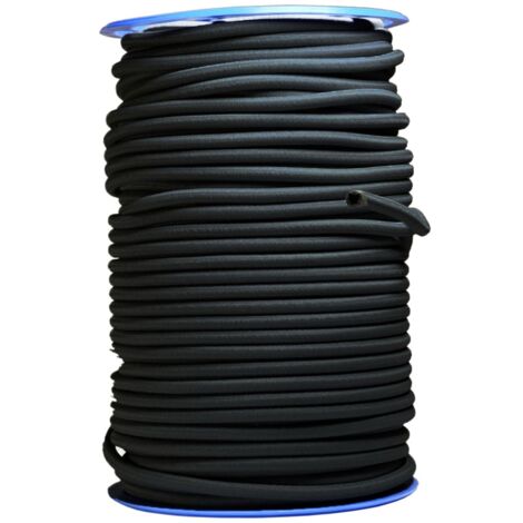 Sandow élastique Diamètre 9 mm 50 mètres Tendeur Couleur Noire Fixation Baches