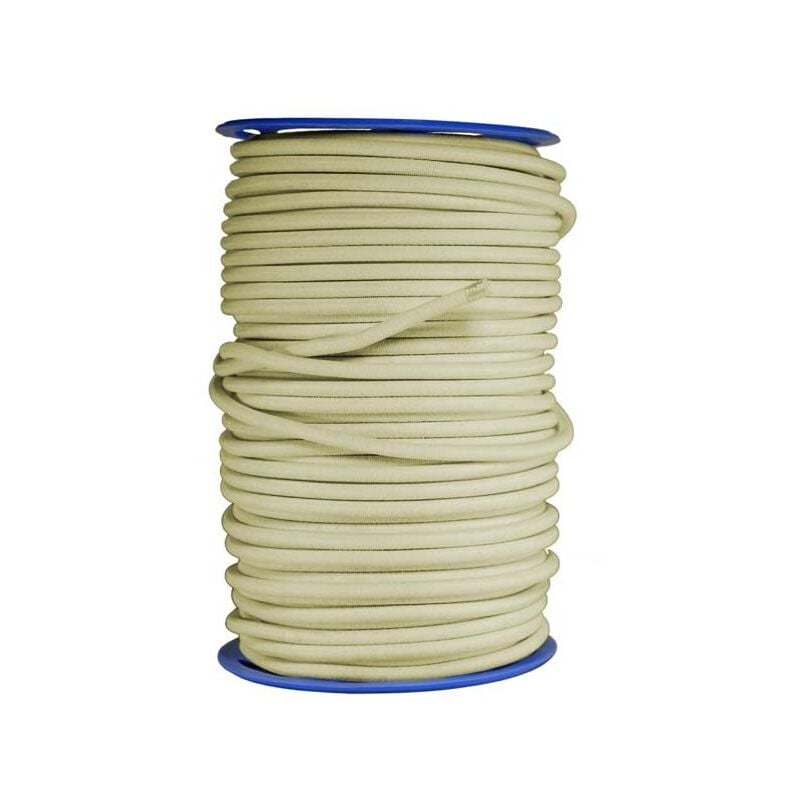 Sandow élastique Diamètre 9 mm 10 mètres Tendeur Couleur Ivoire Fixation Baches