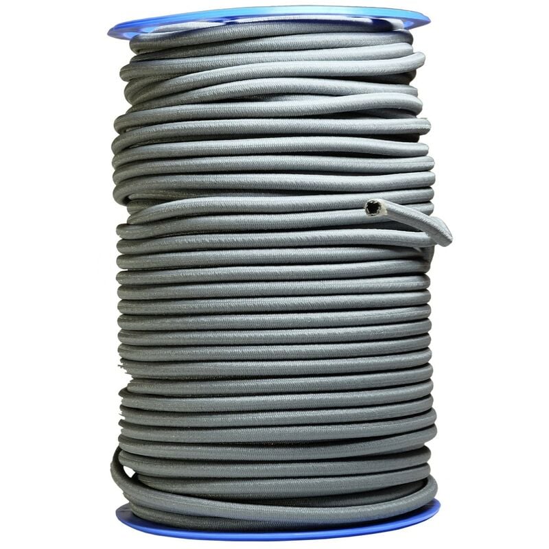 Sandow élastique Diamètre 9 mm 10 mètres Tendeur Couleur Gris Fixation Baches