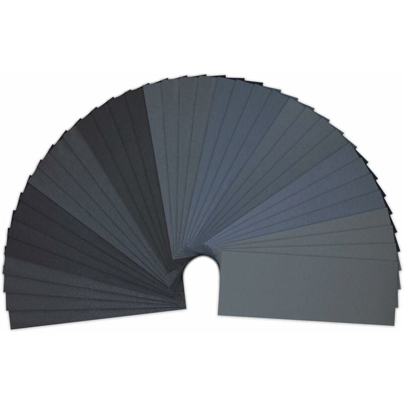 Sandpaper 400 600 800 1000 1200 1500 2000 2500 3000 Grit Assorted Dry / Water Sandpaper 4 sheets of each type of sandpaper, 36 sheets total