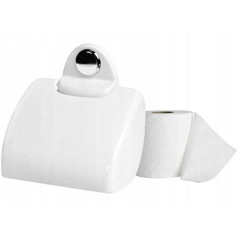 Sandra weißer Toilettenpapierhalter mit Klappe