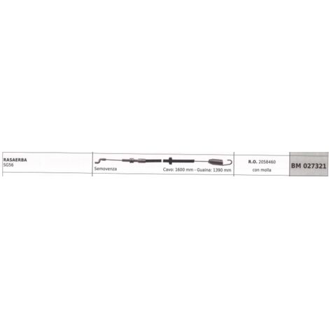 SANDRIGARDEN câble tondeuse automotrice avec ressort SANDRIGARDEN câble tondeuse SG56 1600mm gaine 1390mm