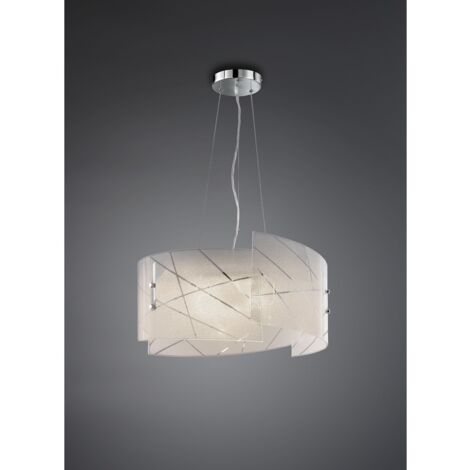 Sandrina Suspension Glass Grit White 3xE27 Ø50 cm Trio Beleuchtung