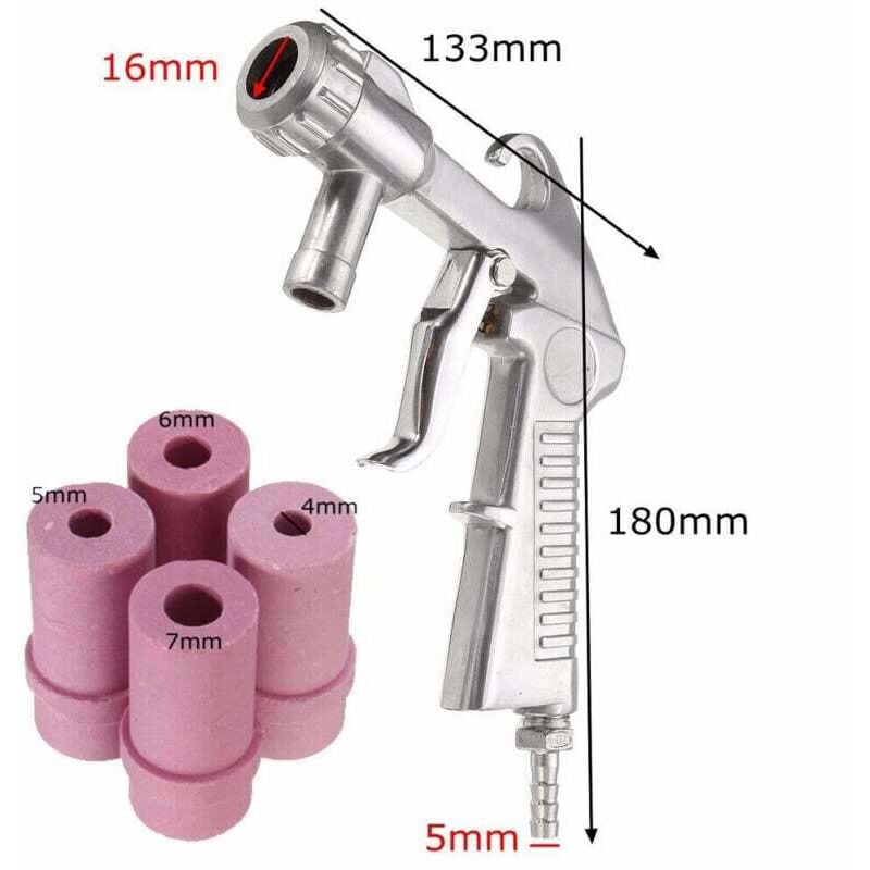 Image of Sandstrahlpistole + 4 Keramikdüsen SBC 90-220-350 Druckluft-Sandstrahlpistole 1Stk. L&H