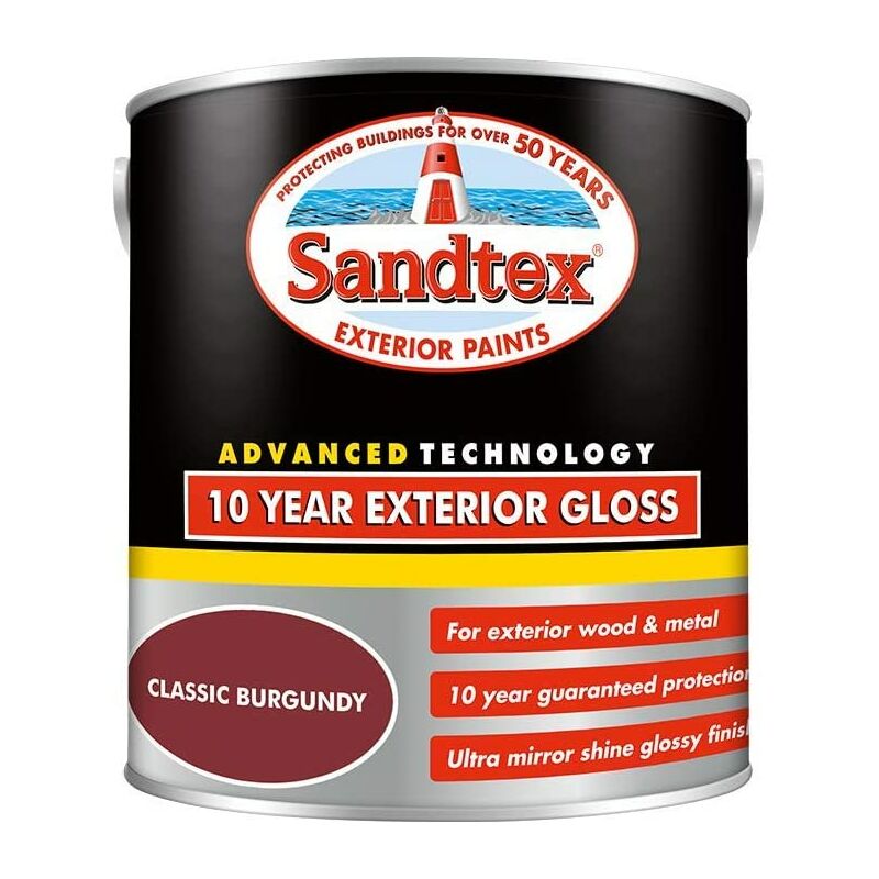 10 Year Exterior Gloss Classic Burgundy 2.5L - Sandtex
