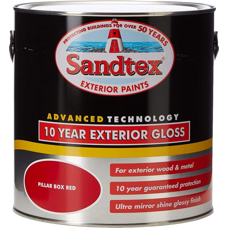 10 Year Exterior Gloss Pillar Box Red 2.5L - Sandtex