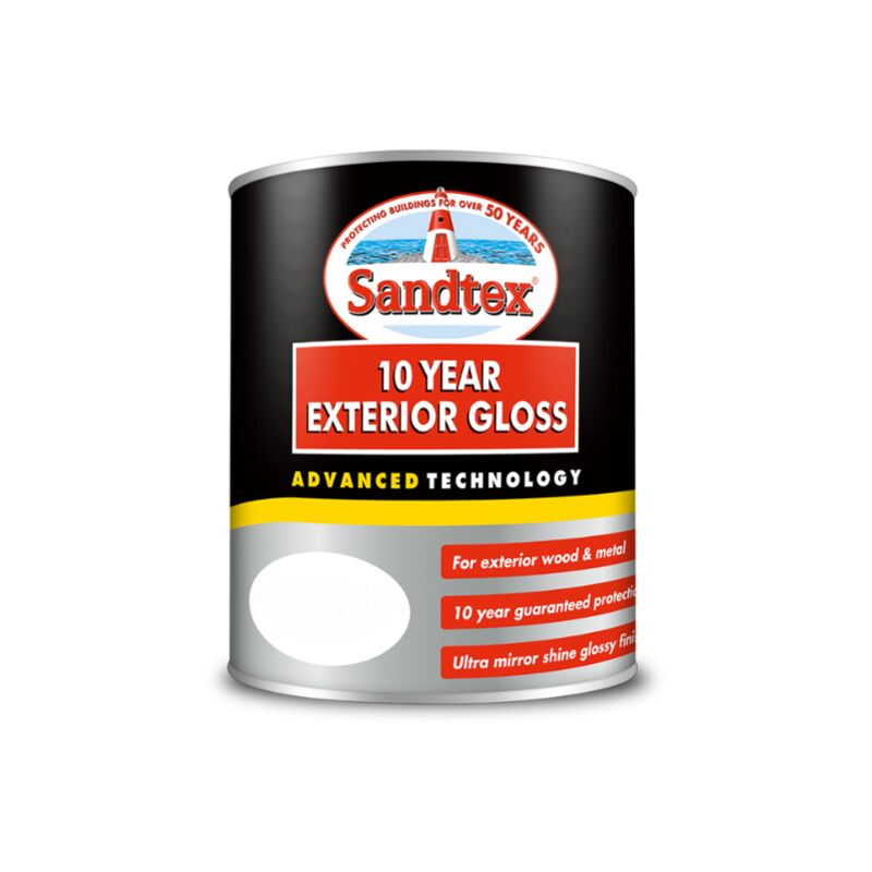 Sandtex 10 Year Exterior Gloss - Black - 750ml