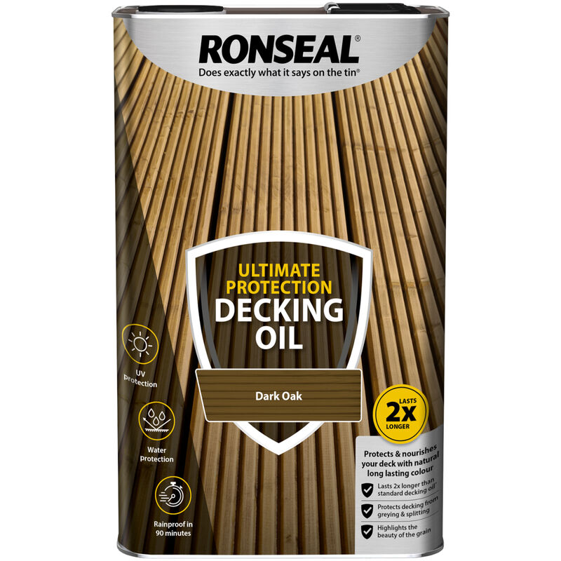 Ronseal - Ultimate Protection Decking Oil - 5L - Dark Oak - Dark Oak