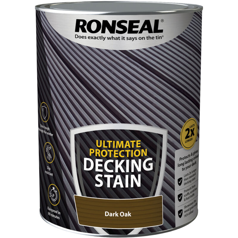 Ronseal - Ultimate Decking Stain - 5L - Dark Oak - Dark Oak