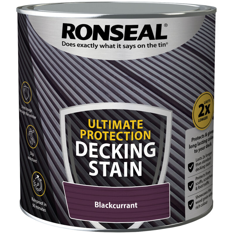 Ronseal - Ultimate Decking Stain - 2.5L - Blackcurrent - Blackcurrent