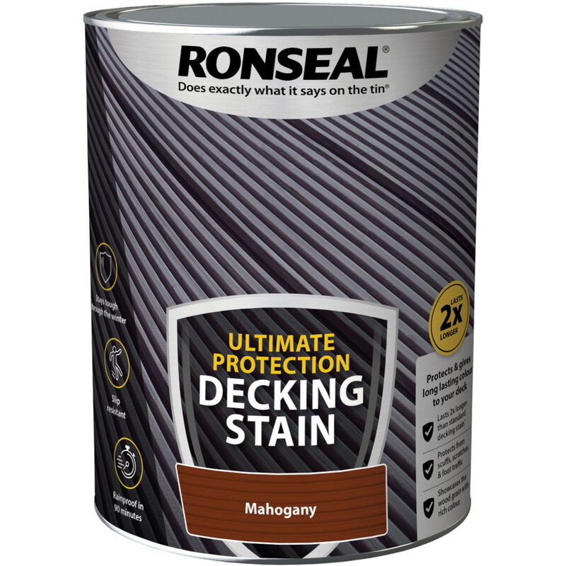 Ronseal - Ultimate Decking Stain - 5L - Mahogany - Mahogany