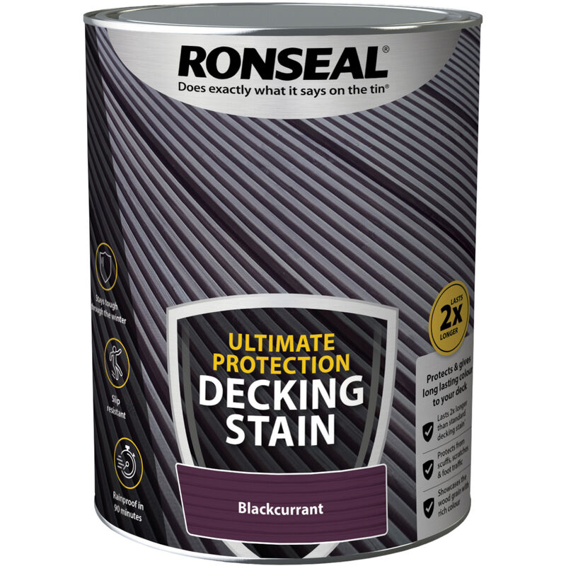 Ronseal - Ultimate Decking Stain - 5L - Blackcurrent - Blackcurrent