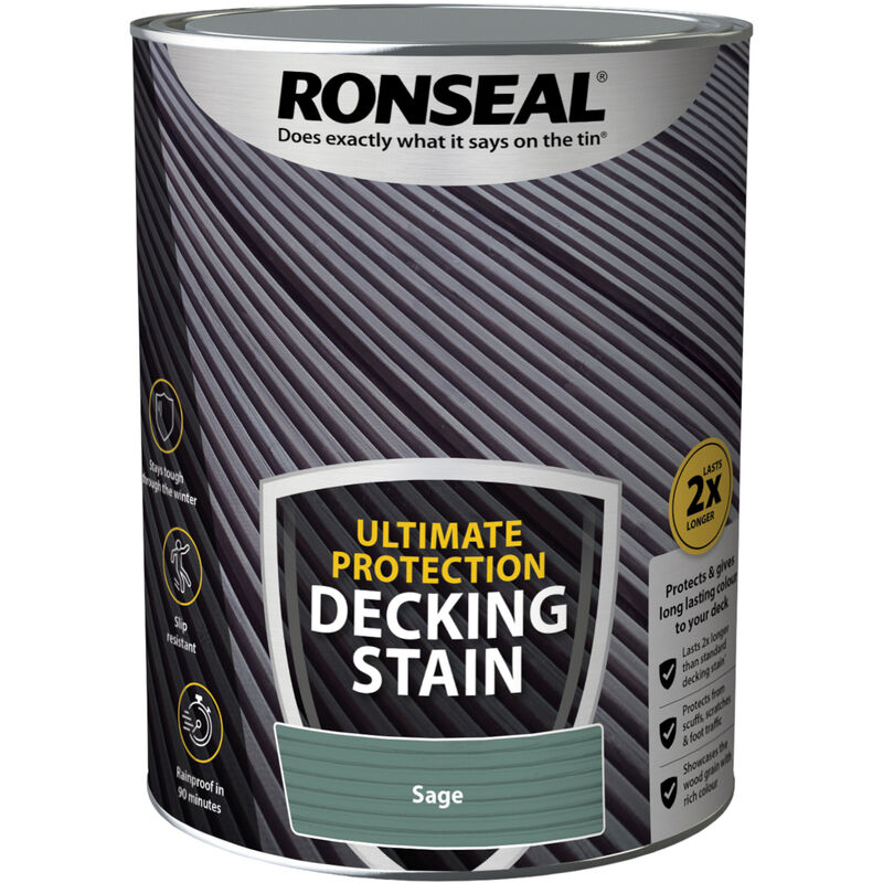 Ronseal - Ultimate Decking Stain - 5L - Sage - Sage