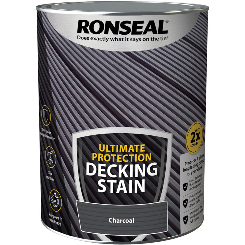 Ronseal - Ultimate Decking Stain - 5L - Charcoal - Charcoal