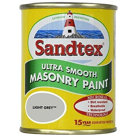 Sandtex 150ml Tester Smooth Masonry Paint Light Grey