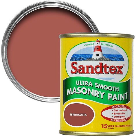 Sandtex 150ml Tester Smooth Masonry Paint Terracotta