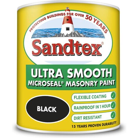 main image of "Sandtex 1L Smooth Masonry Paint Black"