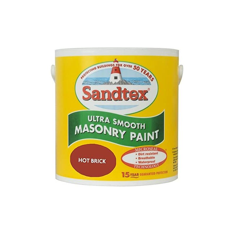 2.5L Smooth Masonry Paint Hot Brick - Sandtex