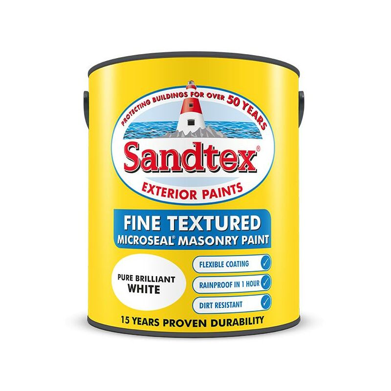 Sandtex Fine Textured Masonry Paint Matt - Magnolia - 5L