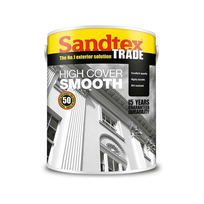 Sandtex - Highcover Smooth Masonry Paint - Magnolia 5L