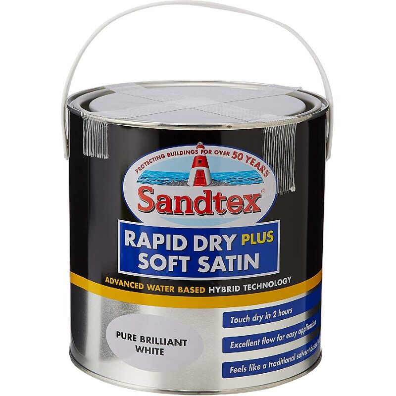 Rapid Dry Plus Soft Satin - Pure Brilliant White - 2.5L - Sandtex