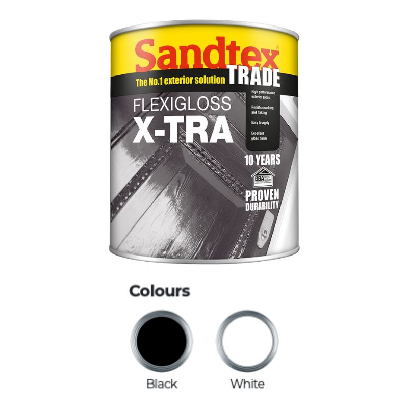 Sandtex - Trade Flexigloss X-tra Flexible Gloss - Black - 1L