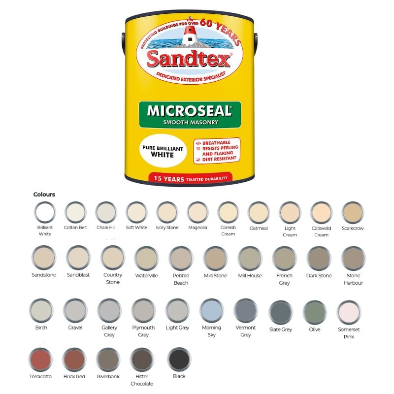 Sandtex - 15 Year Microseal Smooth Masonry - Somerset Pink - 5L