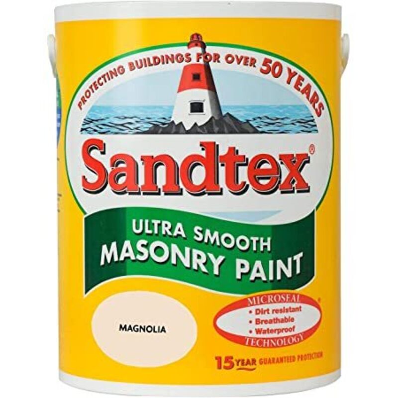 Sandtex 15 Year Microseal Smooth Masonry - Magnolia - 5L