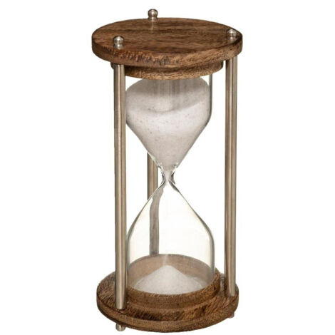 Sanduhr - Metall und Glas - H15 cm