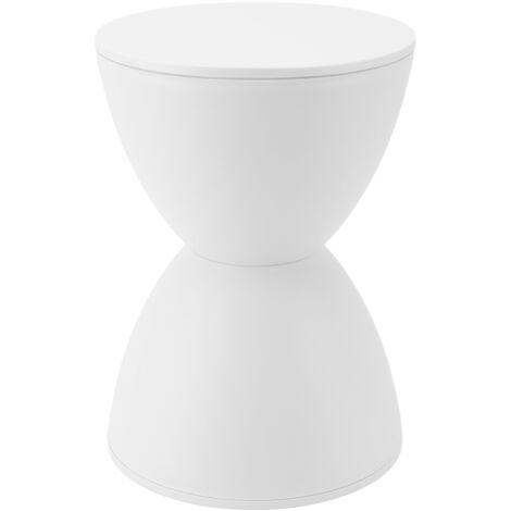 Sanduhrfrmiger Hocker, Kunststoff, modern, schlicht, nordischer Stil, runder Haushaltshocker für Badezimmer, Umkleidekabine, Wei