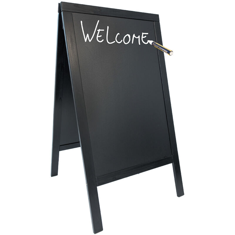 Ardoise trottoir - Sandwich (70x125cm) - 4 couleurs - 70 x 125 cm - Noir